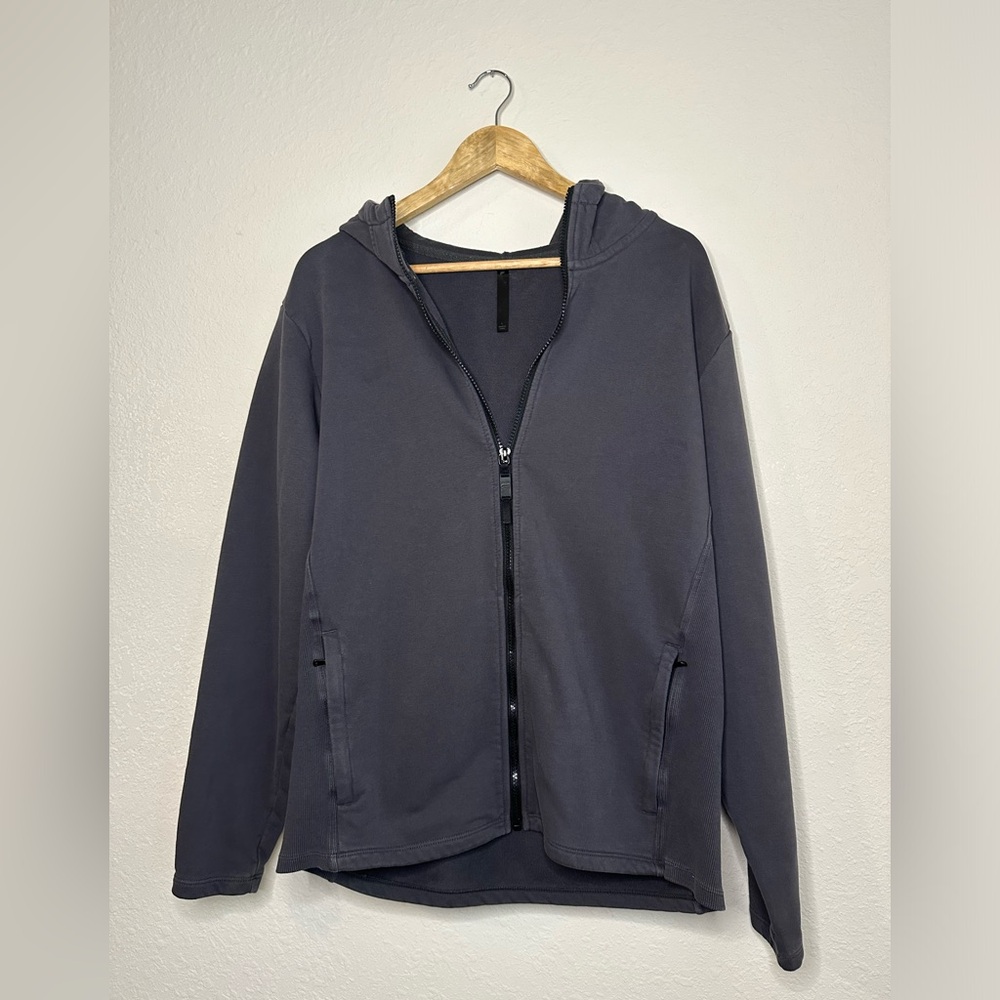 Fabletics Dark Grey Zip-Up Jacket Size Large